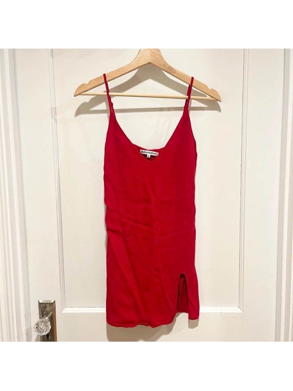 Reformation Marlowe Dress Cherry Red XS
